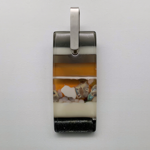 Alchemy Earth rectangle glass pendant