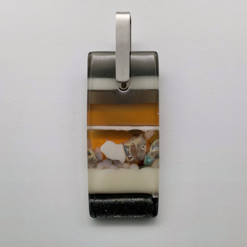 Alchemy Earth rectangle glass pendant