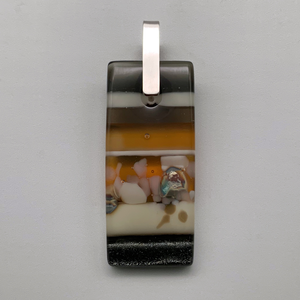 Alchemy Earth rectangle glass pendant