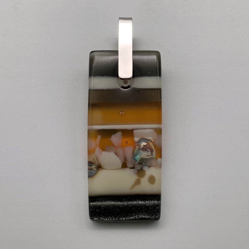 Alchemy Earth rectangle glass pendant