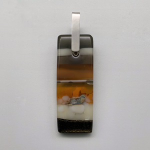 Alchemy Earth rectangle glass pendant