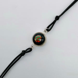 Black rope bracelets with beautiful glass centers