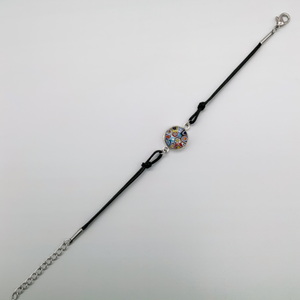 Black rope bracelets with beautiful glass centers