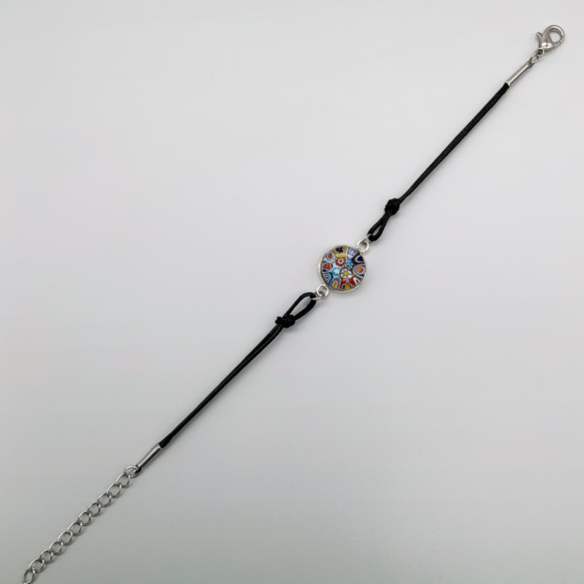 Black rope bracelets with beautiful glass centers