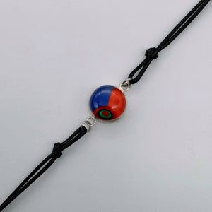 Black rope bracelets with beautiful glass centers