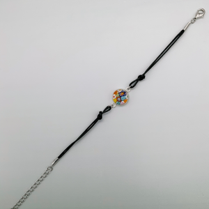 Black rope bracelets with beautiful glass centers