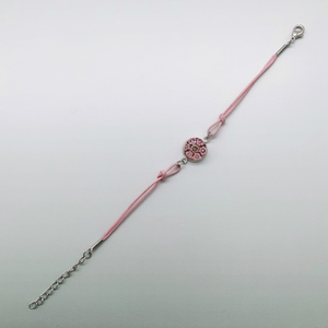 Elegant pink fleurette glass bracelets