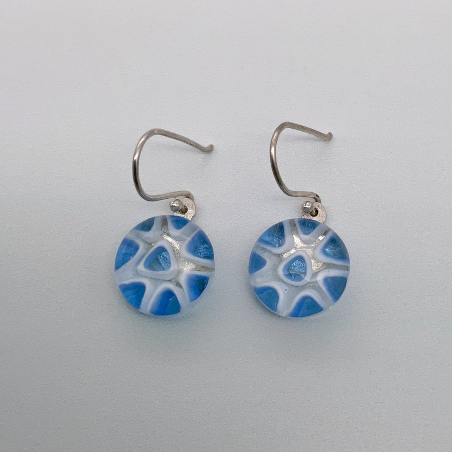 Contemporary periwinkle glass dangle earrings