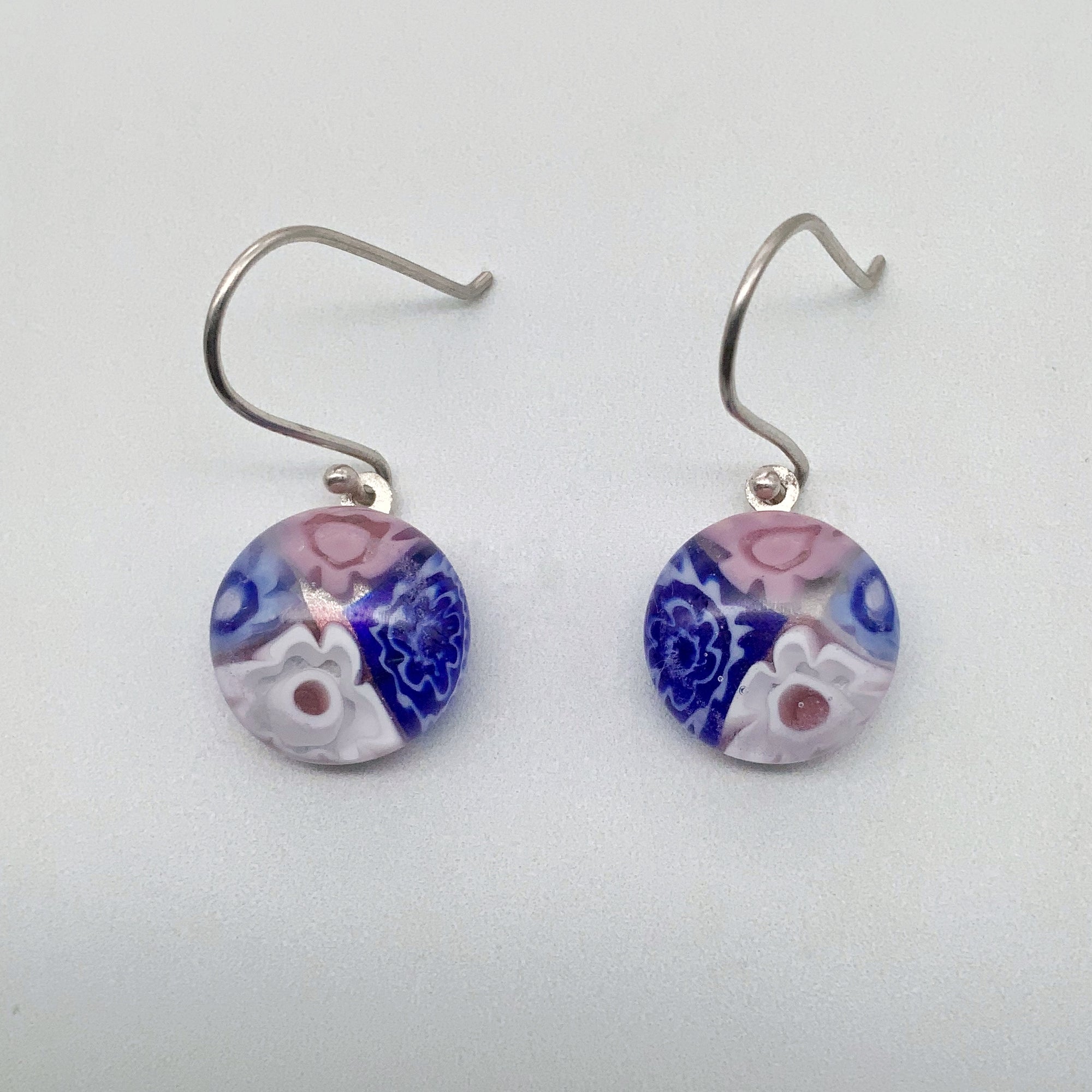 Cascade flamingo glass dangle earrings