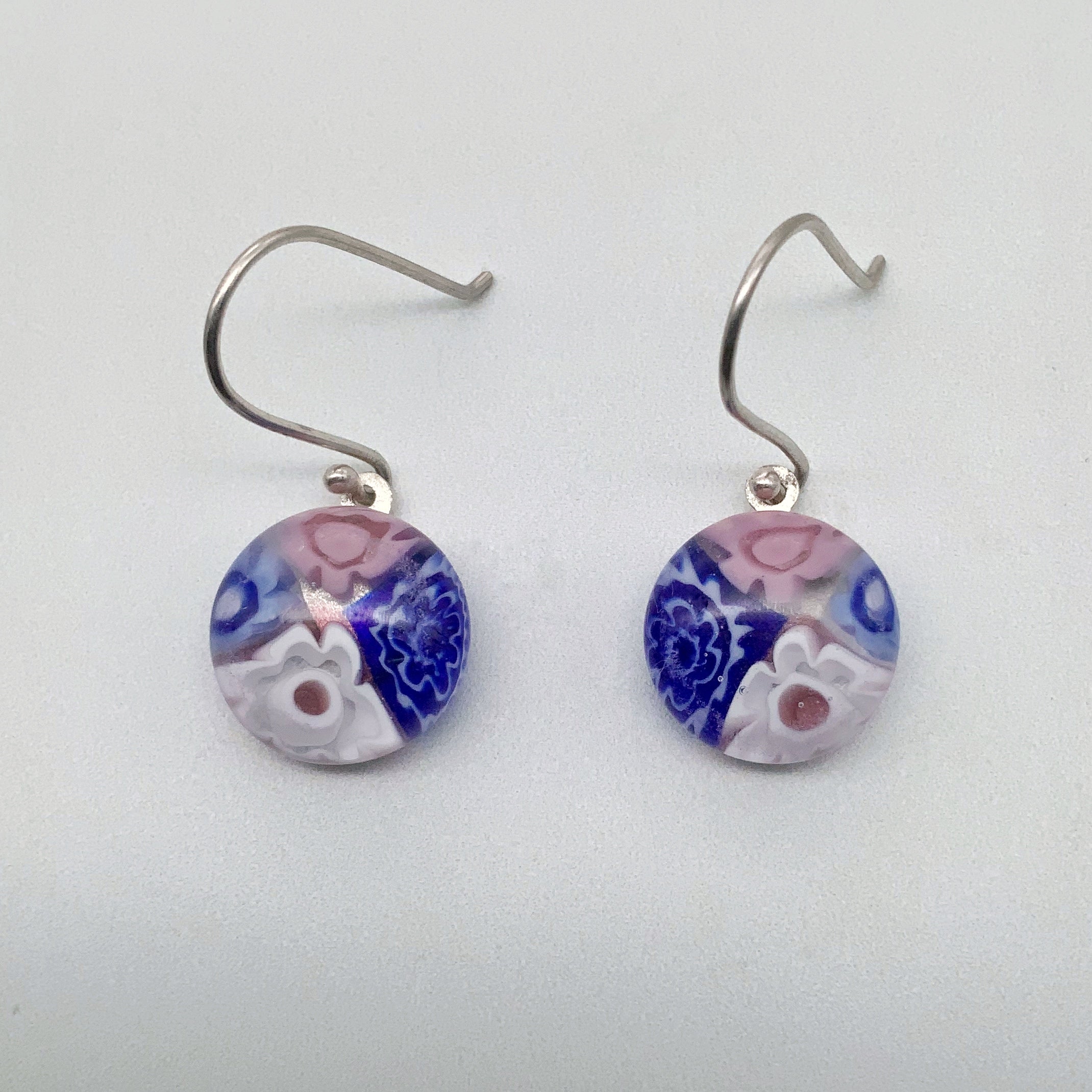 Cascade flamingo glass dangle earrings
