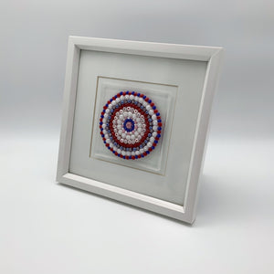 Red mandala glass frame