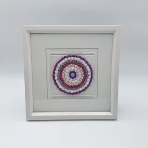 Red mandala glass frame