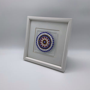 Blue mandala glass frame