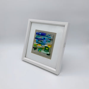 Blue and green glass frame