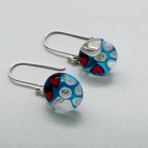 Heart Beat glass dangle earrings