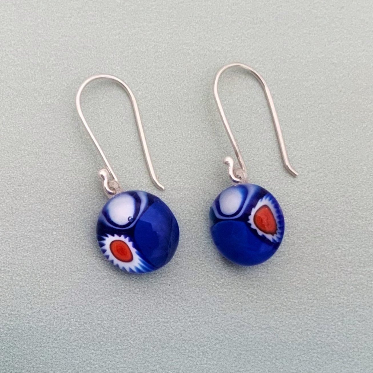 Shweshwe navy dangle earrings