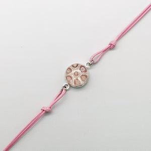 Elegant pink fleurette glass bracelets