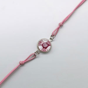 Elegant pink fleurette glass bracelets