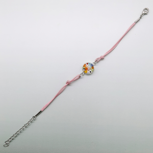 Elegant pink fleurette glass bracelets