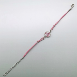 Elegant pink fleurette glass bracelets