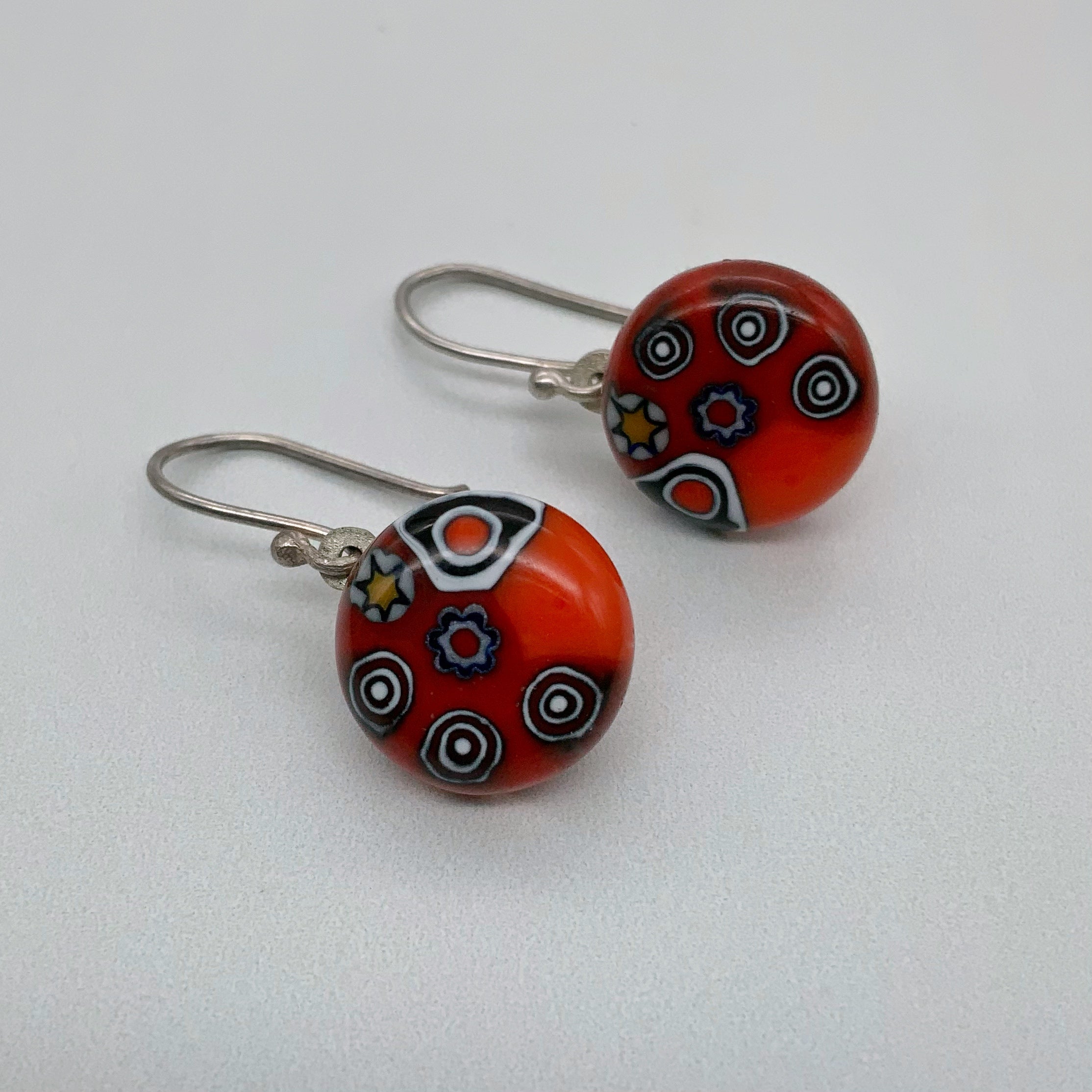 Shweshwe red dangle earrings