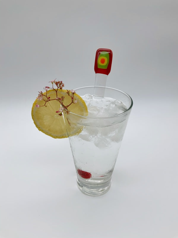 Red glass swizzle sticks