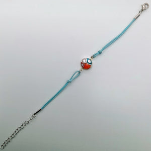 Turquoise bracelets with a mixed selection of glass centers