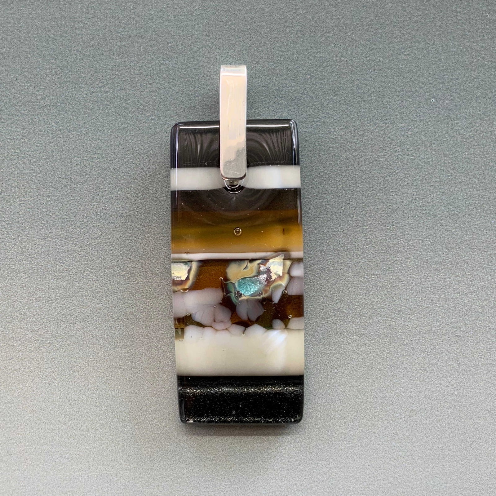 Alchemy Earth rectangle glass pendant