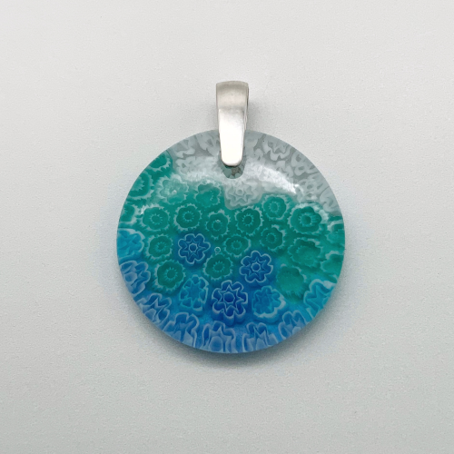 Cascade Aqua 35mm round glass pendant