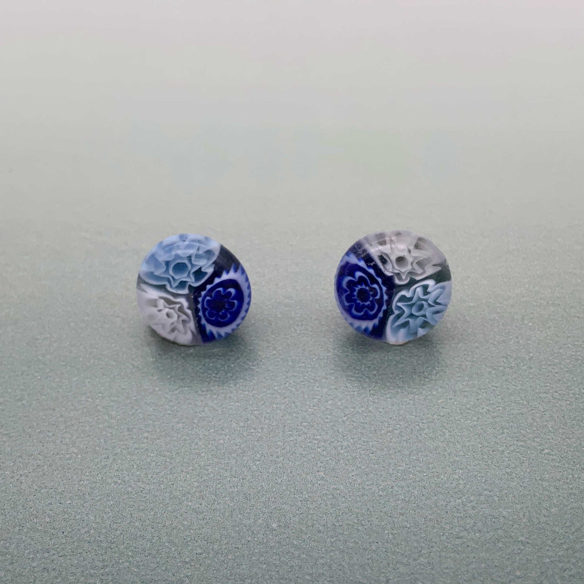 Cascade sky glass stud earrings
