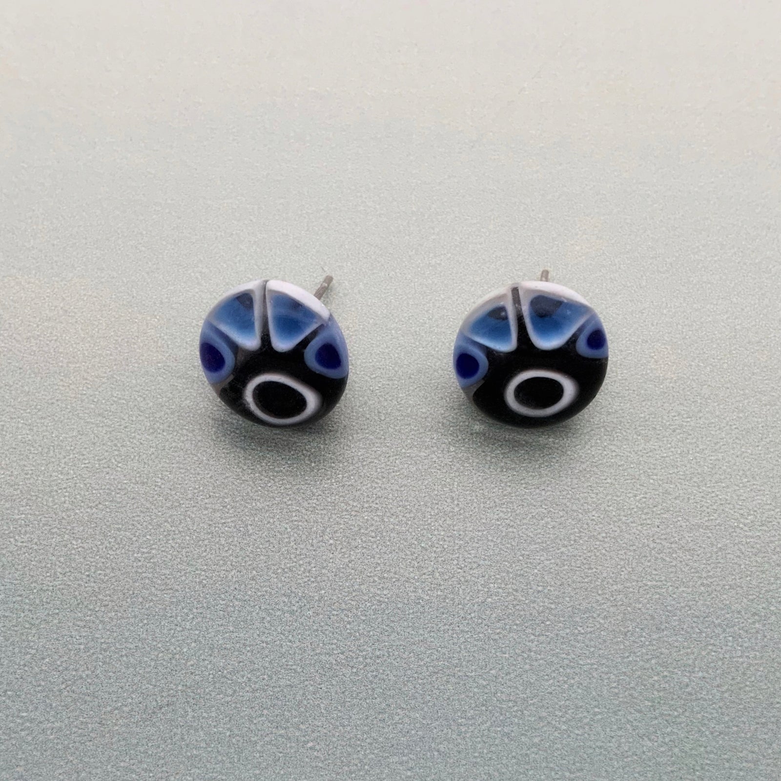 Contemporary periwinkle stud earrings