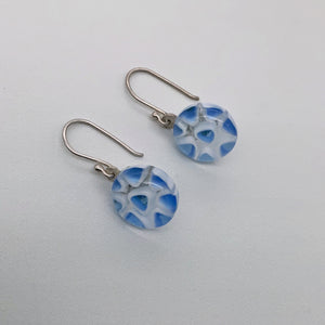 Contemporary periwinkle glass dangle earrings