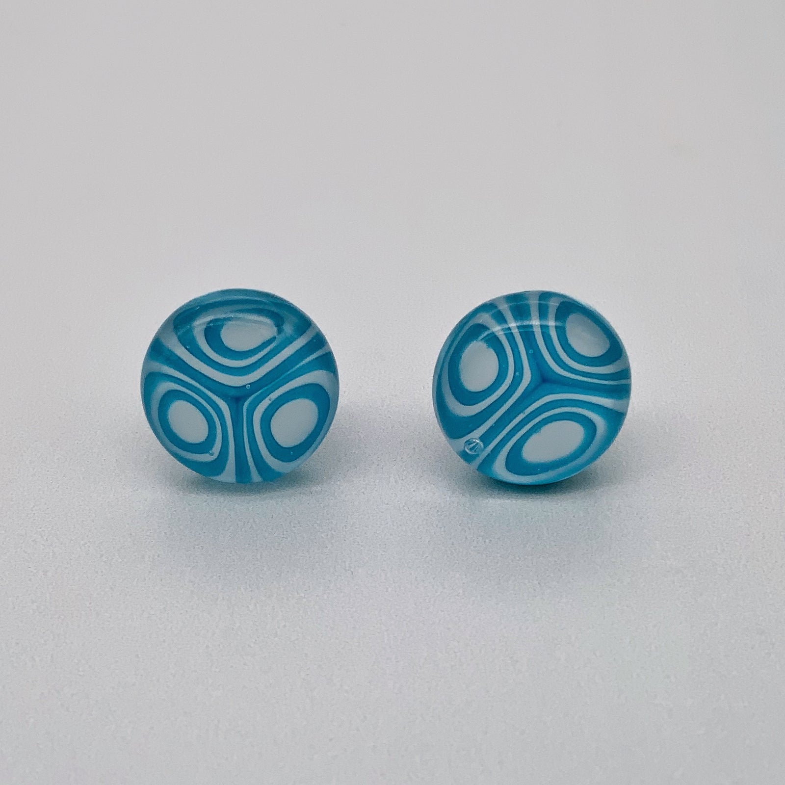 Contemporary turquoise glass studs