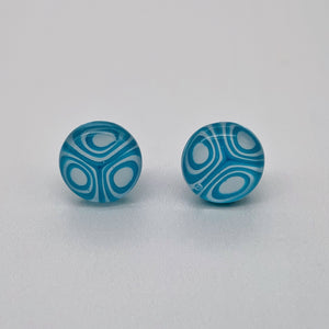 Contemporary turquoise glass studs