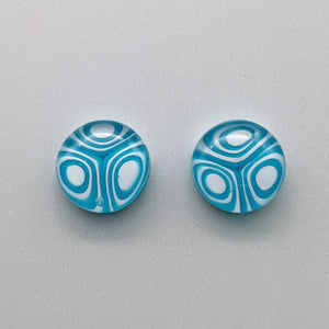 Contemporary turquoise glass studs