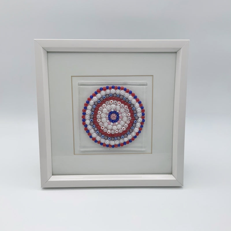 Red mandala glass frame