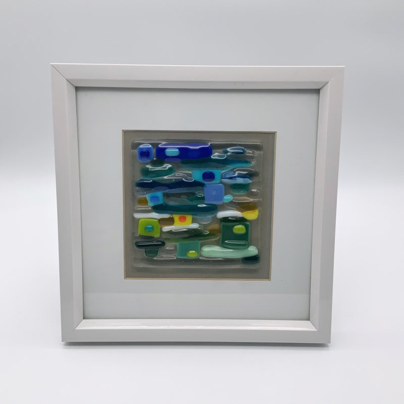 Blue and green glass frame