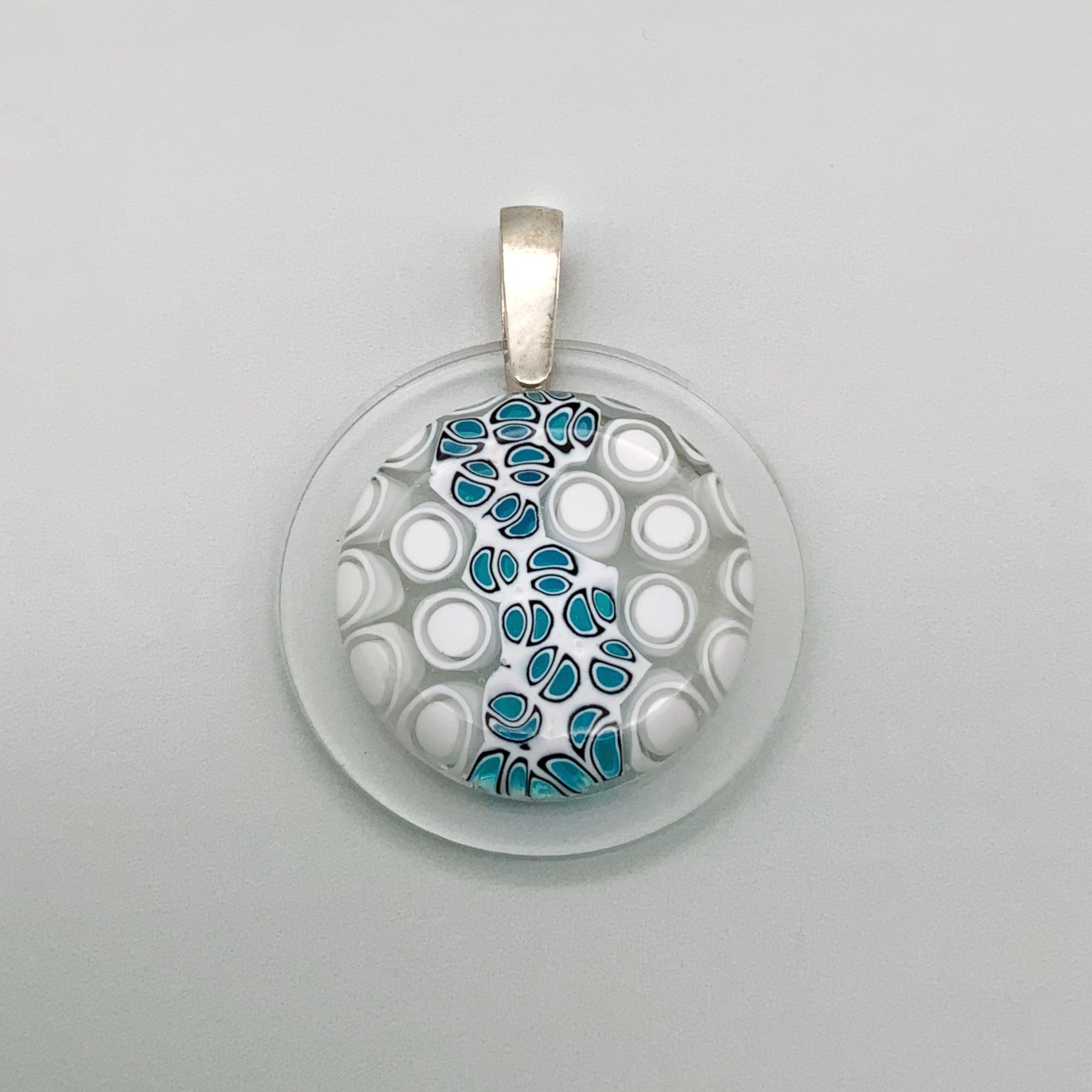 White and turquoise hiveline pendant