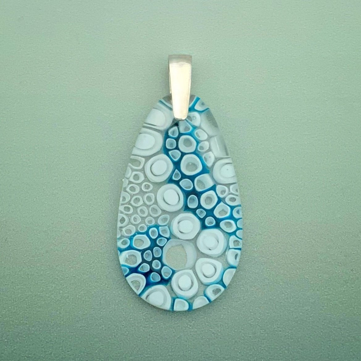 Murrini oceana drop glass pendant - squiggle