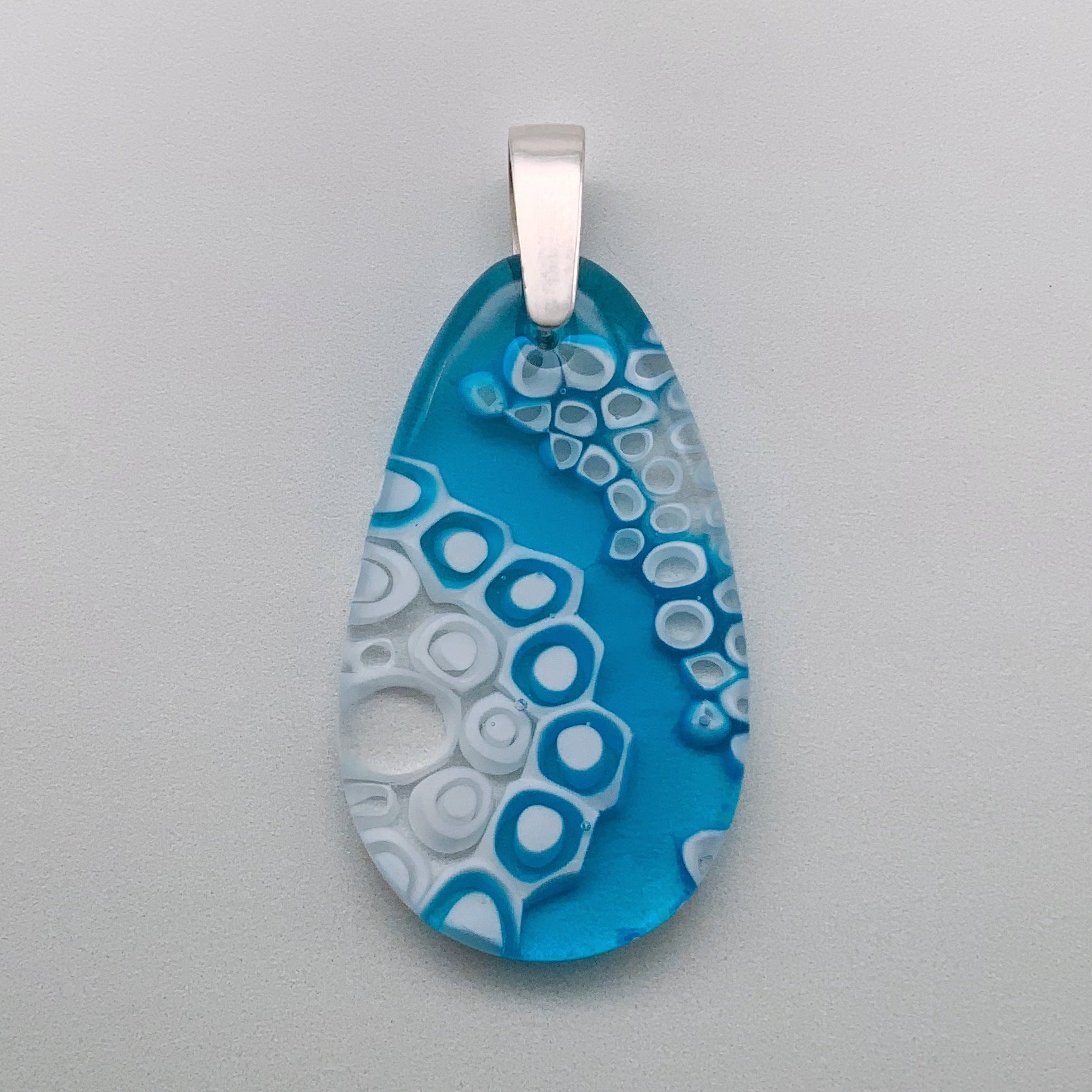 Murrini oceana glass drop pendant - lined