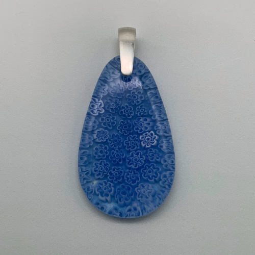 Fleurette periwinkle drop glass pendant