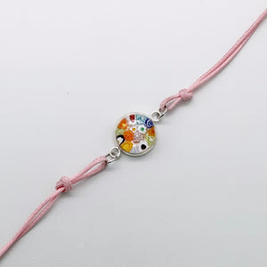 Elegant pink fleurette glass bracelets