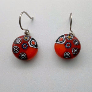 Shweshwe red dangle earrings