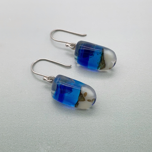 Seascape glass dangle earrings