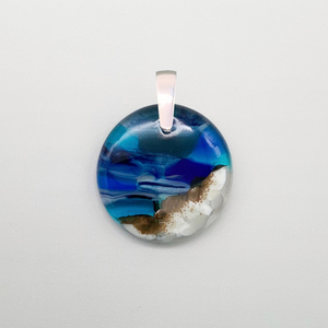 Seascape 35mm round glass pendant