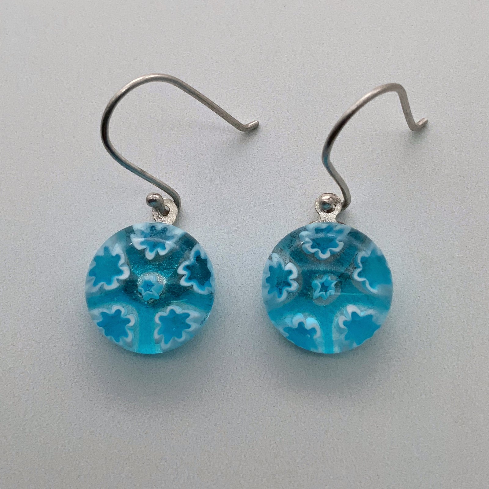 Turquoise fleurette dangles