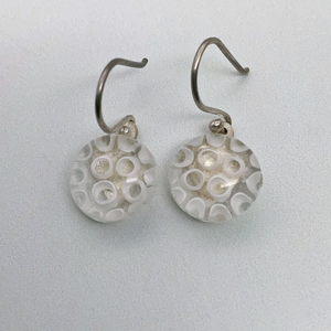 White Murano glass dangle earrings