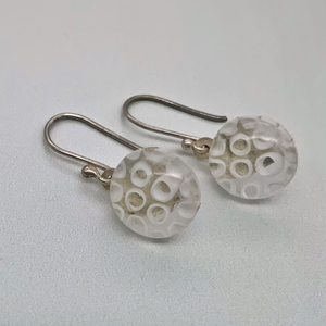 White Murano glass dangle earrings